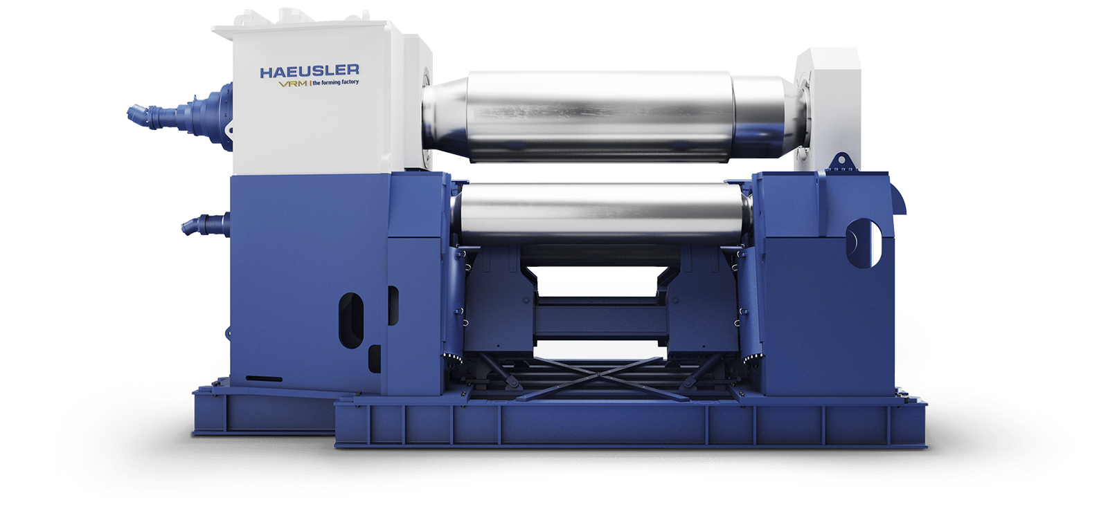 Haeusler VRM 4-Walzen Rundbiegemaschine in der Seitenansicht.